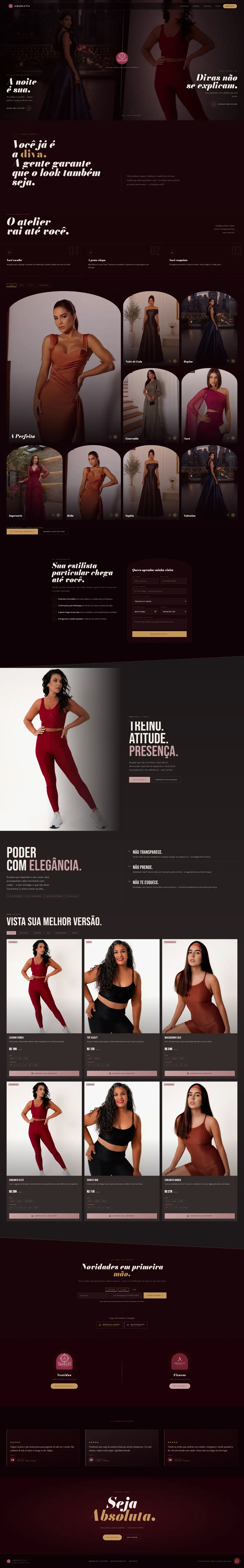 Página inicial do site da Absoluta